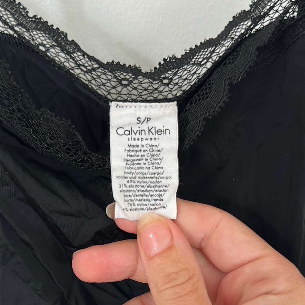 Calvin Klein Black Lace Trim Bodysuit - Picture 2 of 4
